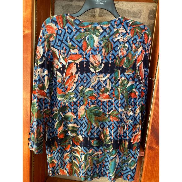 Art to Wear Grace Elements Large Petite Colorful Floral Cardigan - Picture 6 of 6